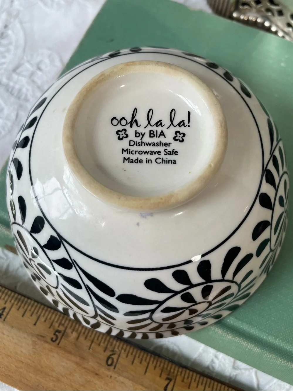 Vintage Ooh La La BIA ceramic serving bowl